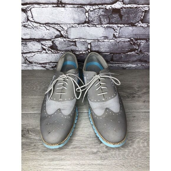 Cole Haan ZeroGrand Grand.OS Gray Mesh Wingtip Blue Shoes Men’s Sz 12M US C27486 main image 4